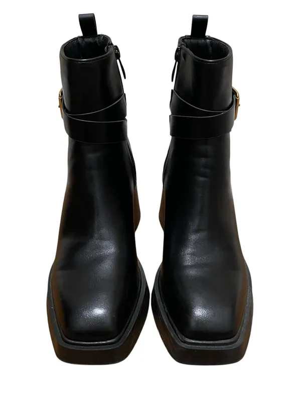 Chinese Laundry Adriel Black Gold Buckle Platform Ankle Boots Women Size 7.5 - Image 5