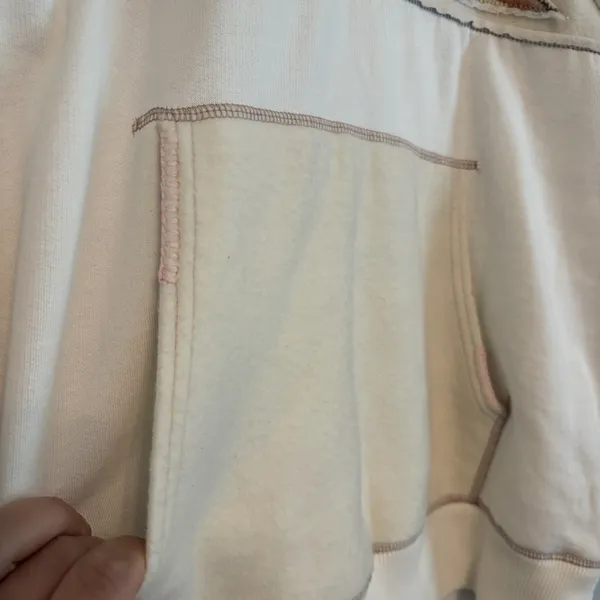 Free People Nordic "It's a Vibe"‎ Hoodie XS cream Aztec Embroidered Oversized - Image 7