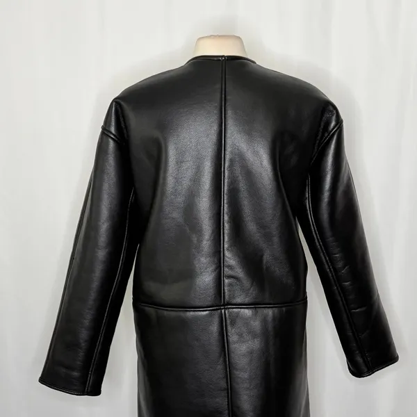 NWT!! ZARA ZW Collection Double Faced Coat Jacket Black Fleece Lining Small - Image 10