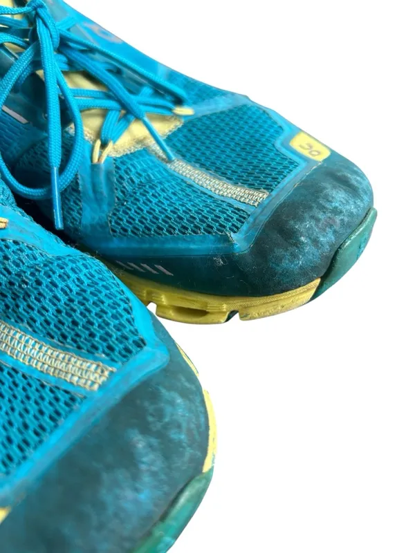 On Running On Cloud Cloudflyer blue yellow maui lemon running trainers size 10 - Image 11