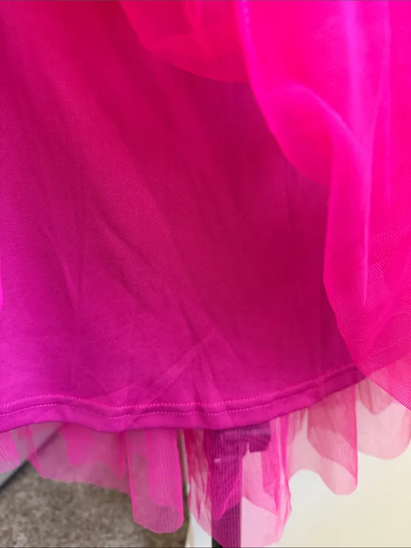 Women's Hot Pink Tulle Midi Skirt - Image 4