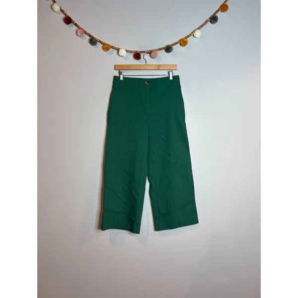 Ann Taylor the Kate green wide leg cropped pants - Image 2