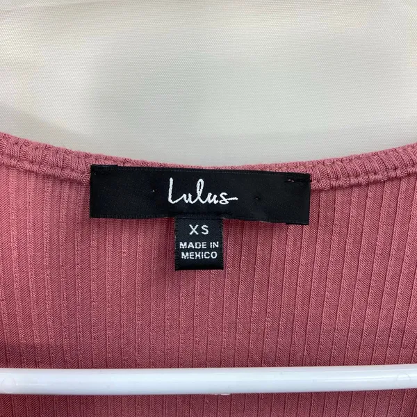 Lulus‎ women's mauve pink try me out ribbed tie wrap stretch v-neck top XS - Image 3