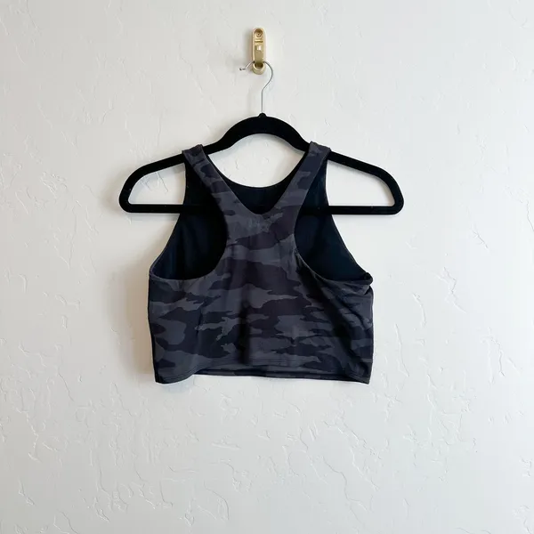 Athleta |‎ A–C Conscious Longline Crop Sports Bra in Black Camo size Medium - Image 4