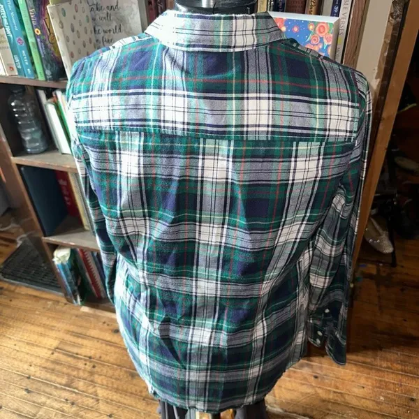 J Crew green & blue plaid lumberjack button down Perfect shirt - Image 2