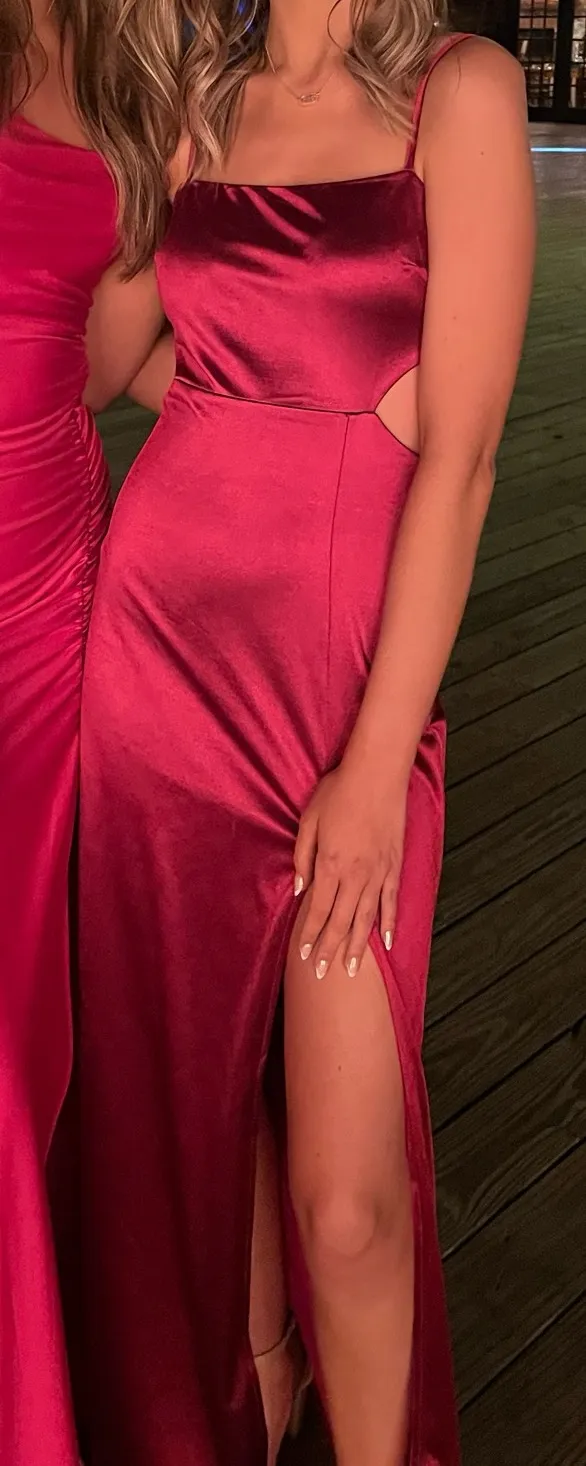 lulus cutout maxi dress magenta - Image 3