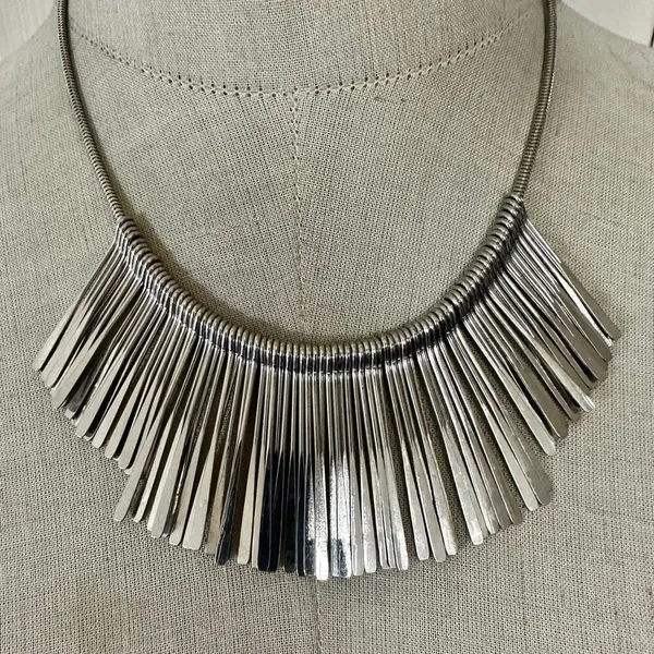 INC Silver-Tone Fringe Collar Necklace - Image 3