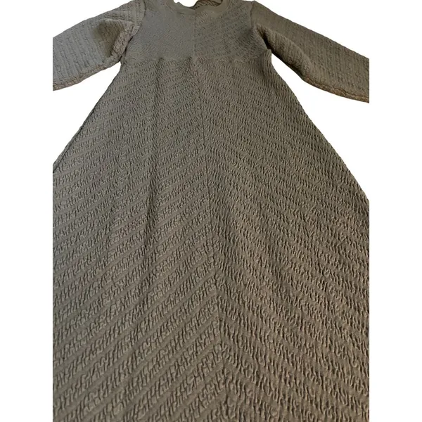 Free People Gabby Boho Textured Seamless Midi Dress in Coconut Shell Size Medium - Image 8