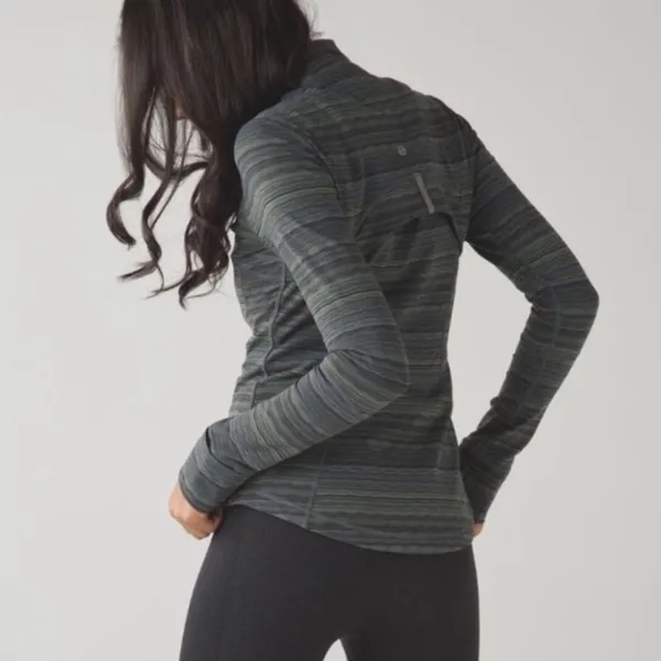 Lululemon Define Jacket Space Dye Twist Dark Slate Fatigue Green W1445 Sz 8 - Image 3