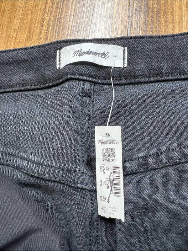 Madewell The Curvy Wide-Leg Jean in Black Frost Super Stretch Size 33 NWT - Image 12