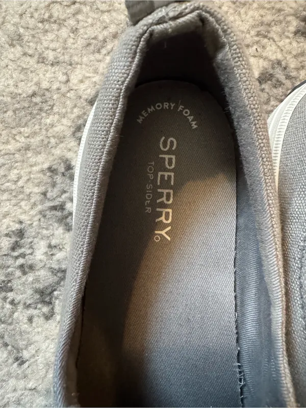 Sperry Women's Gray Canvas Slip-On Style Sneakers with White Trim - Image 3
