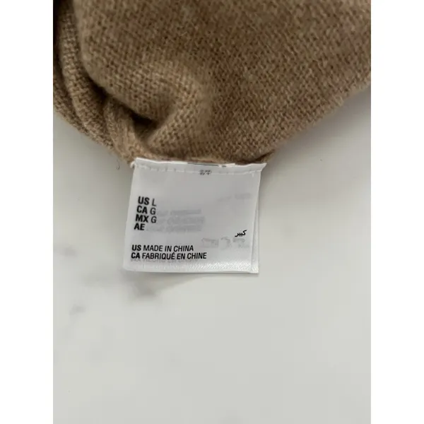 Charter Club Luxury Cashmere Crewneck Sweater Tan Sz Large Minimalist Classic - Image 6