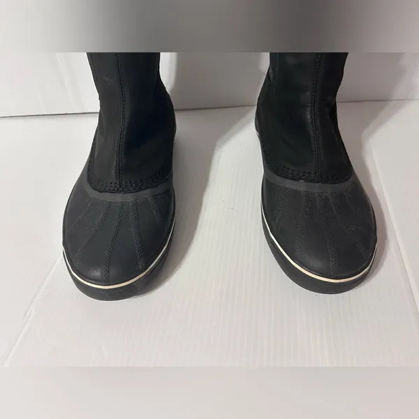 SOREL NM3448-010 black leather-upper waterproof snow/rain boot men size 8.5 - Image 4