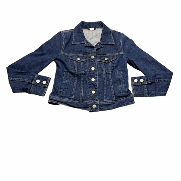 💙 J.Crew Classic Dark‎ Wash Denim Jean Jacket XS 🧵 - Image 2