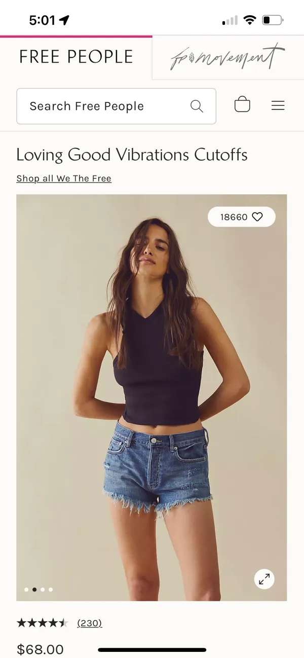 Free People Loving Good Vibrations Cutoff Jean Shorts️ - Image 6