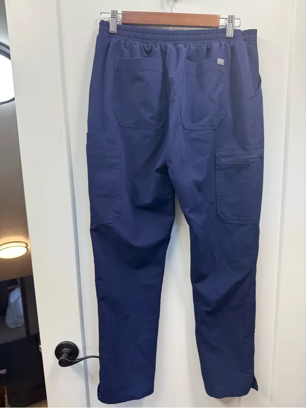 Figs‎ Yola High-Rise Slim Scrub Pant Navy Blue Drawstring Medical Medium TW2000R - Image 3