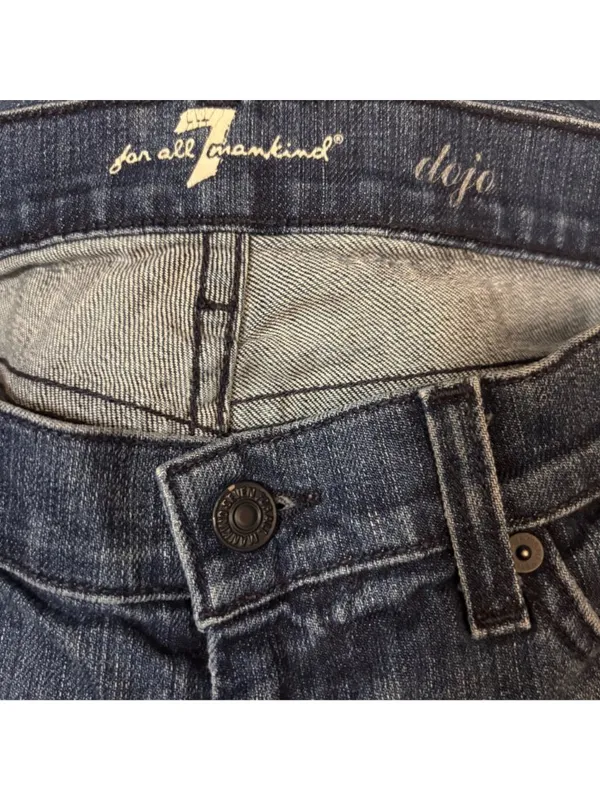 7 For All Mankind Dojo Jeans Women's 29 Low Rise Flare Dark Blue Vintage Y2K - Image 5