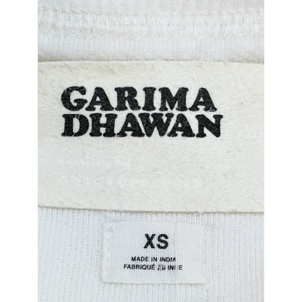 Garima Dhawan‎ Anthropologie Love Peace Happiness Courage Sweatshirt White XS - Image 3