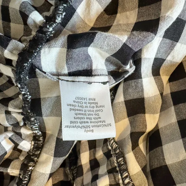 Hunter Bell Andrea Black White Gingham Smocked Tiered Midi Dress Anthropologie 6 - Image 7