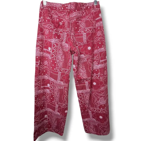 Daydreamer LA Red Bandana Patchwork Low Rise Baggy Relaxed Fit Denim Jeans 7/28 - Image 4