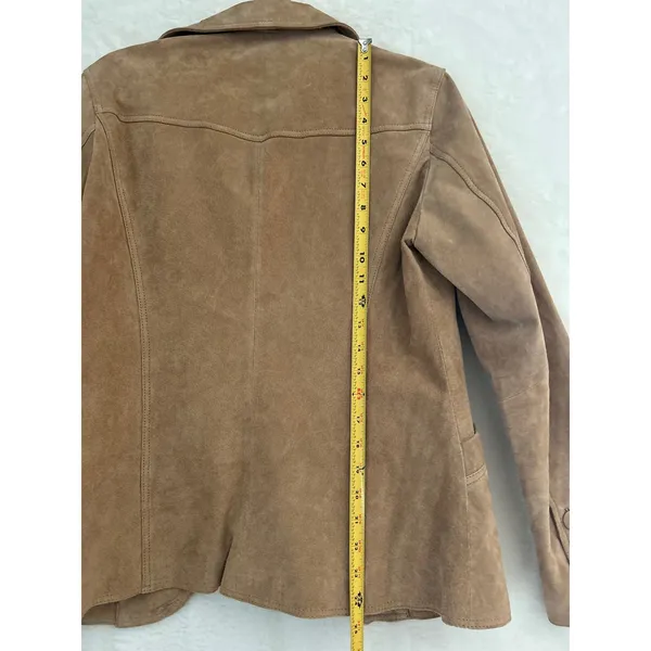 Mark Alan Tan Suede Leather Blazer‎ Jacket Two Button Western Yoke RN 96518 - Image 5