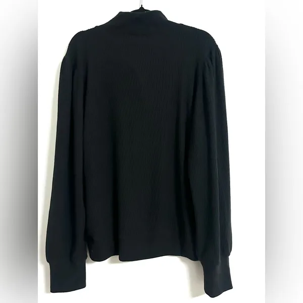 NWT J. Crew Brushed Ribbed Puff Sleeve Mockneck Sweater XL - Image 2
