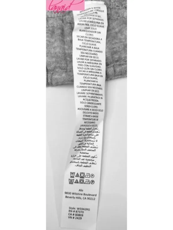 Alo Accolade Sweatpants Athletic Heathered Grey High-Rise Fleece Joggers Sweats - Image 13