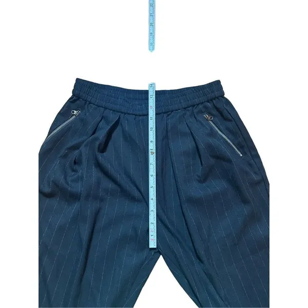 Free People dark gray pinstripe trouser pull on pants zip‎ pockets XS - Image 5