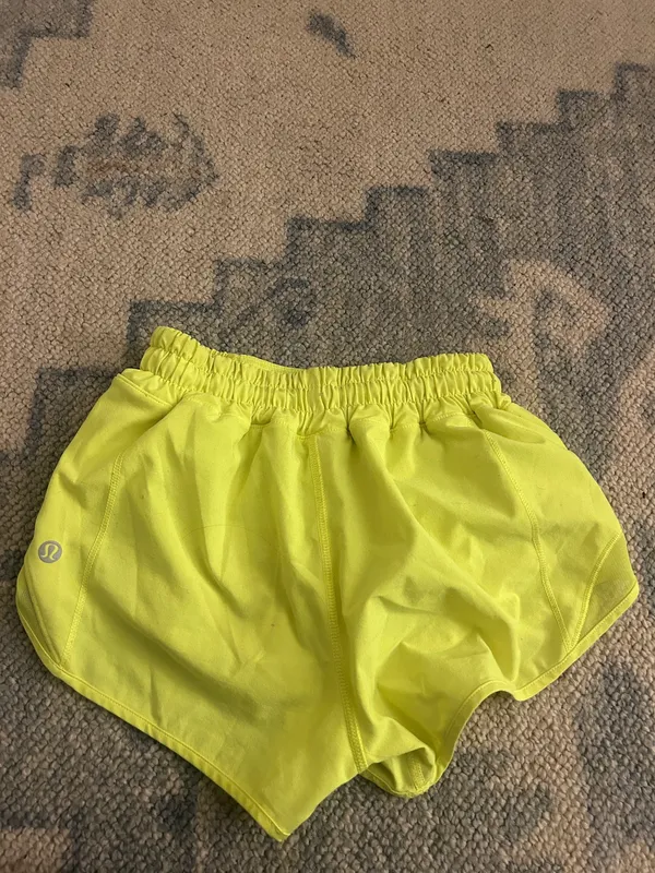 Neon Yellow Lululemon Hotty Hot Shorts 2.5" - Image 2