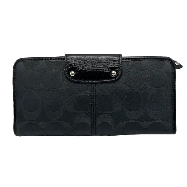 COACH Black Signature Canvas Ashley Wallet - Image 2
