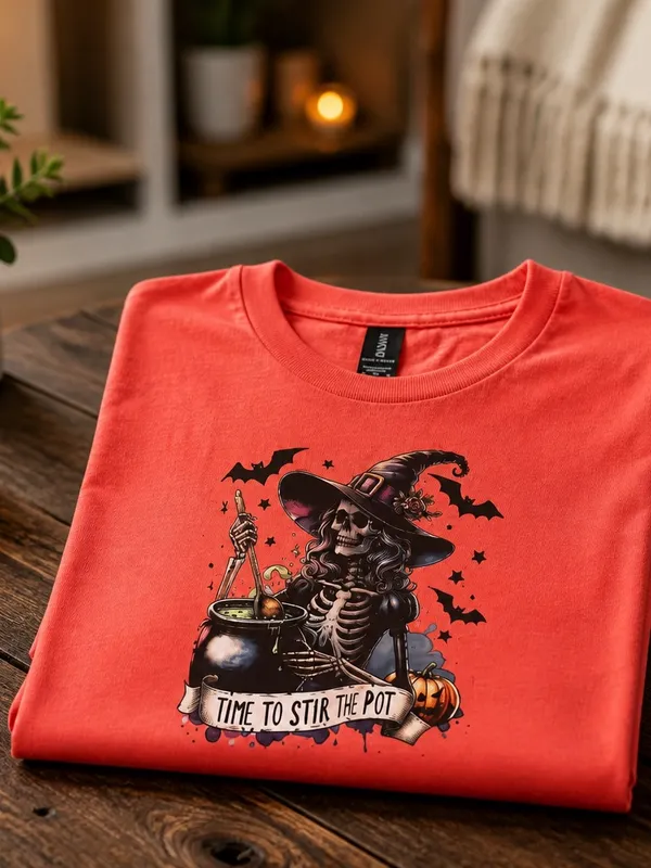 Gildan Time to Stir the Pot Coral Color 100% Cotton Unisex T Shirt Size XL- NWT-POD - Image 3