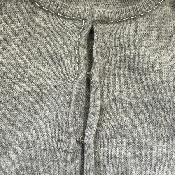 Women’s Old Navy Gray Solid Knit Button Front Round Neck Cardigan Sweater S - Image 5