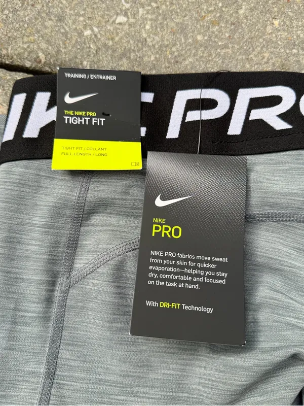 NWT Nike Pro 365 Women’s M Gray Dri-FIT Mid Rise Mesh Leggings - Image 2