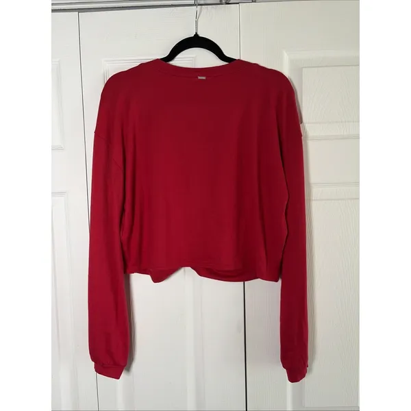 Gilly Hicks Knot Front Cropped Sweatshirt Womens Size XL Red Casual‎ Knit NEW - Image 4