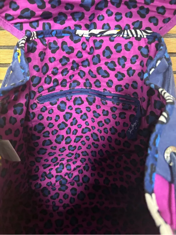 Vera Bradley Purple And Navy Backpack - Image 9
