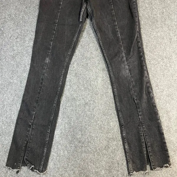 Abercrombie & Fitch High Rise‎ Skinny Jeans Black Front Seam Slit Hem 28 6L - Image 8