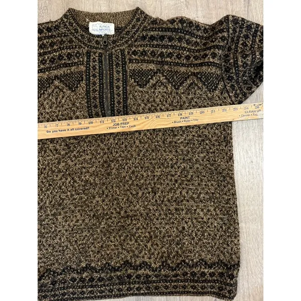 Alpaca Imports Brown Quarter Zip Alpaca Wool Blend Sweater Women's Medium - Image 7