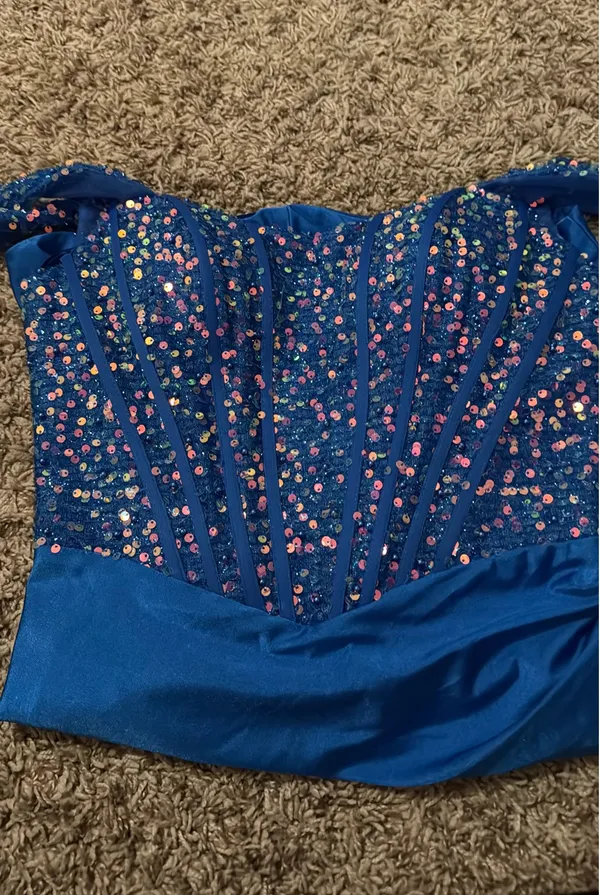 Stacees ocean blue Mini Dress Size 8 - Image 6