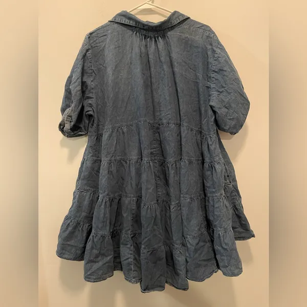 Denim Babydoll Style Mini Dress/Oversized Shirt Sz L - Image 5