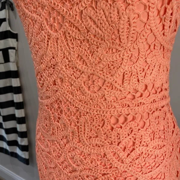 Lilly Pulitzer Neon Orange Crochet‎ Lace Jaimie Shift Sheath Dress Jamie Size S - Image 6