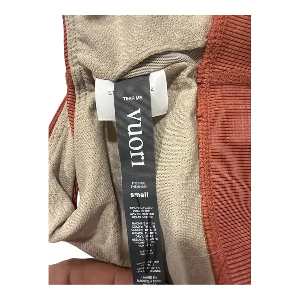 Vuori Ribbed Sports Bra / Bralette Rust Terracotta Size Small - Image 4