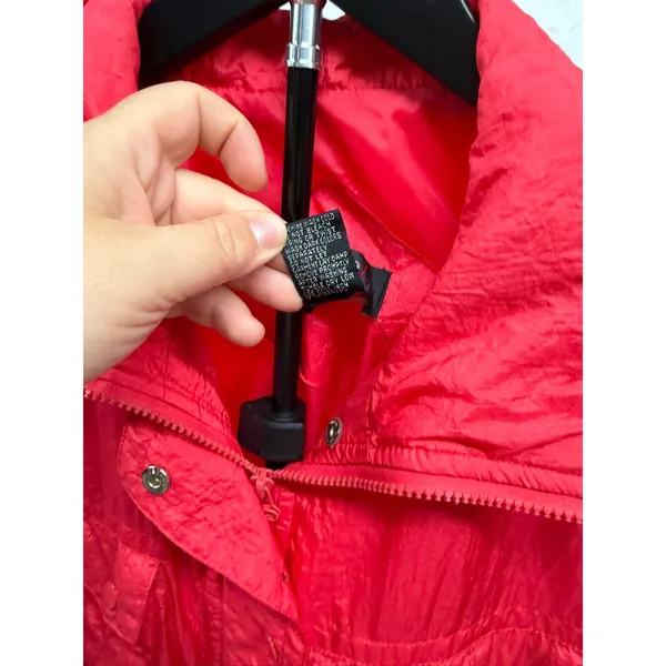 Vintage 80'S Lavon‎ Sport Women's Medium Neon Pink Retro Nylon Ski Vest Jacket - Image 7