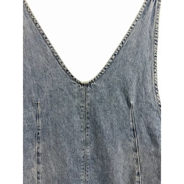 Free People "We The‎ Free" High Roller Denim Jumpsuit Light Wash Women's Size XS - Image 9