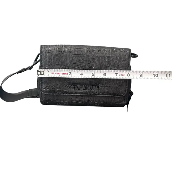 Steve Madden Crossbody‎ Bag Black 6"Hx8"Wx1"D - Image 3