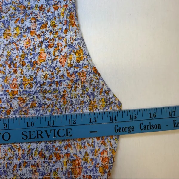 J.Crew Liberty Meadow Song Floral Smocked Cotton Poplin Midi Dress Blue Medium - Image 7