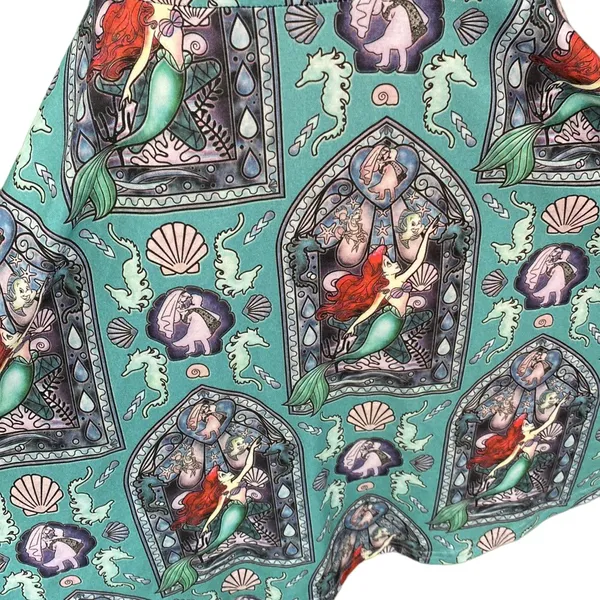The Little Mermaid Teal Ariel Print Open Back Skater Dress - Image 3