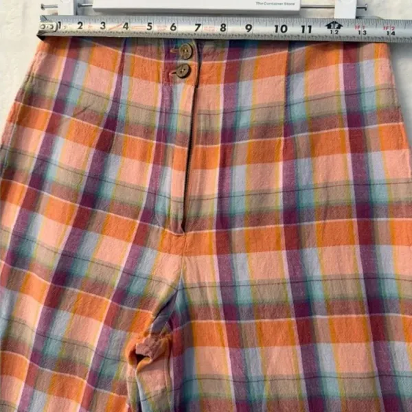 Billabong x The Salty Blonde Break Point Plaid Linen Pants 26 - Image 6