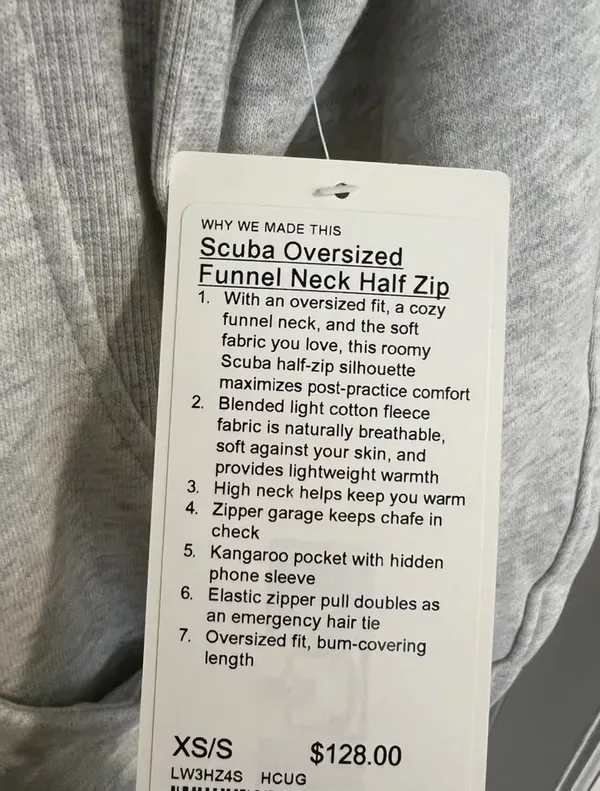 Scuba Half-Zip Long Lululemon Oversized Funnel Neck - Image 4