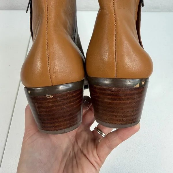 J.Crew Sz 9.5‎ Reagan Leather Ankle Boots Brown Leather Booties Women's G7871 - Image 10
