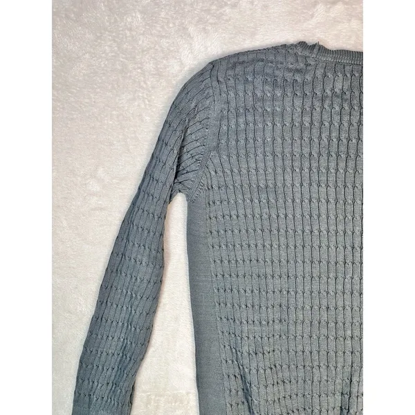 Pact Gray Cable Knit Sweater Women’s M Organic Cotton Pullover Boxy Tunic - Image 8